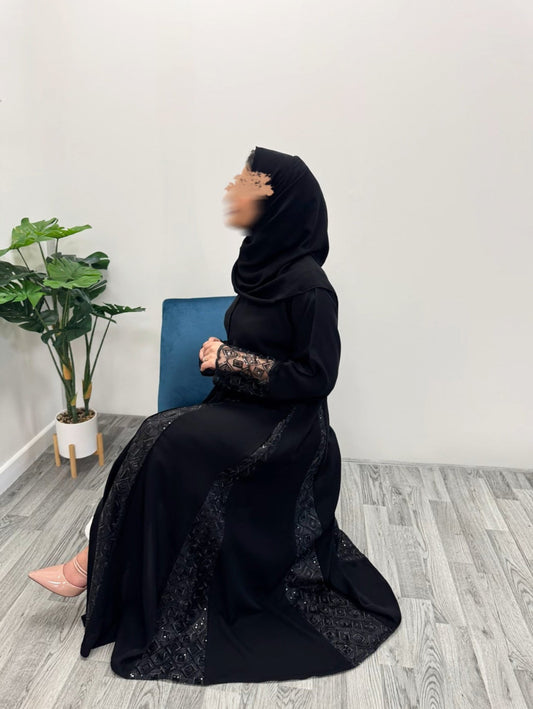 Lace Drape Abaya