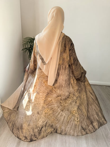 Al-Ula Marble Abaya with Coordinated Scarf