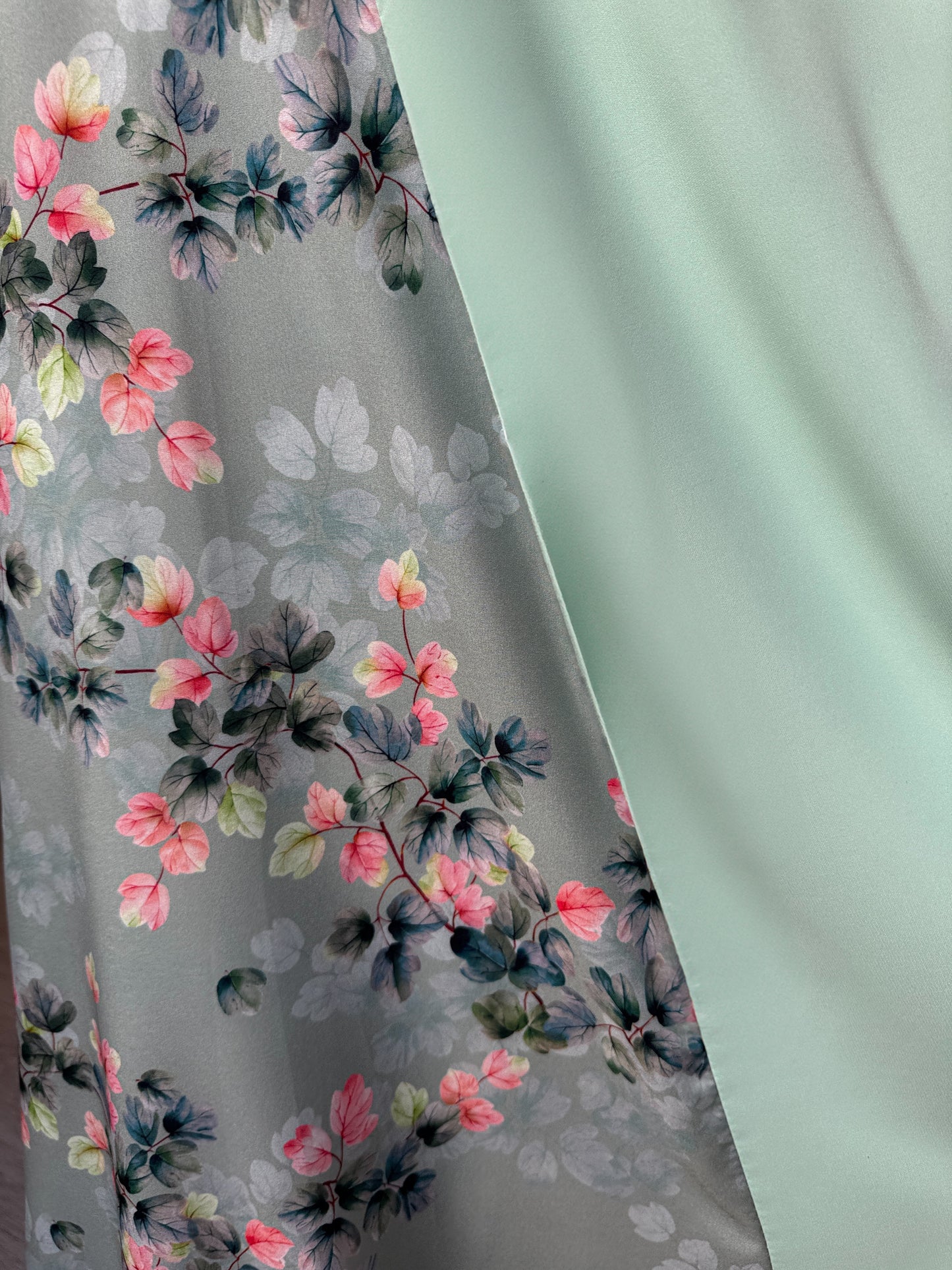 Mint Blossom Abaya with Coordinated Scarf