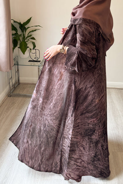 Dusty Rose Abaya with Coordinated Scarf