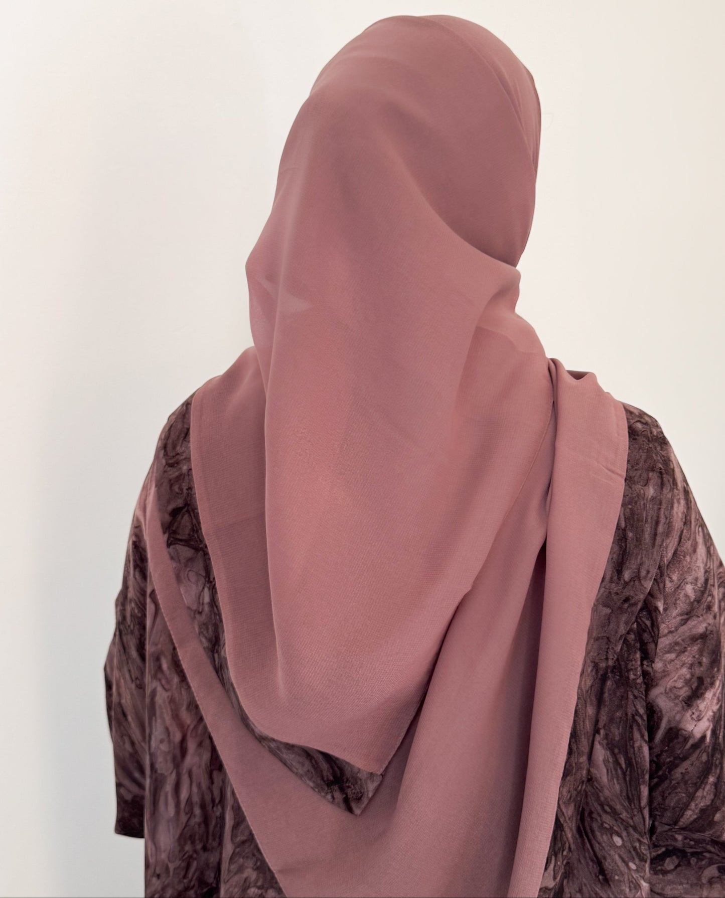 Dusty Rose Abaya with Coordinated Scarf