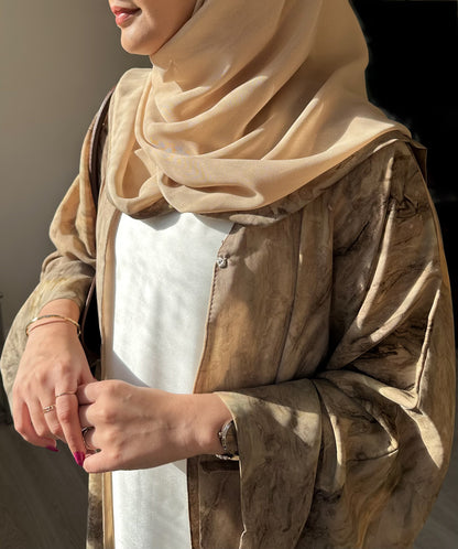 Al-Ula Marble Abaya with Coordinated Scarf
